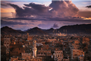 غروب من المدينة التاريخية صنعاء القديمة