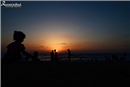  سلويت silhouettes علي شاطئ بحر غزة