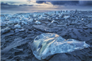 Sunrise from Jökulsárlón glaciers beach